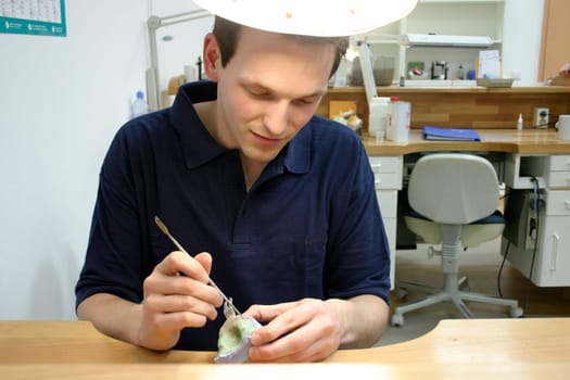 Dental technician at work