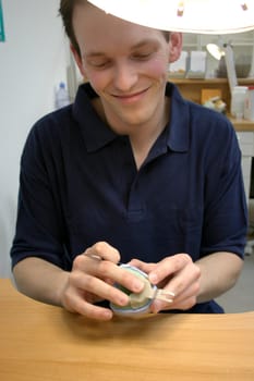 Dental technician at work