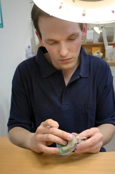 Dental technician at work