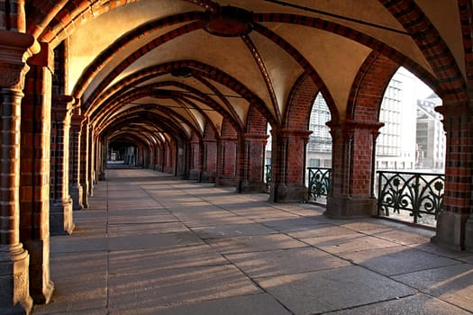 The Oberbaumbrücke in Berlin in the early morning