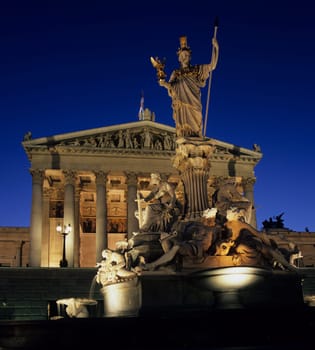 Austrian Parliament,Evening