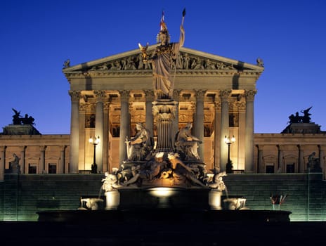 Austrian Parliament,Evening