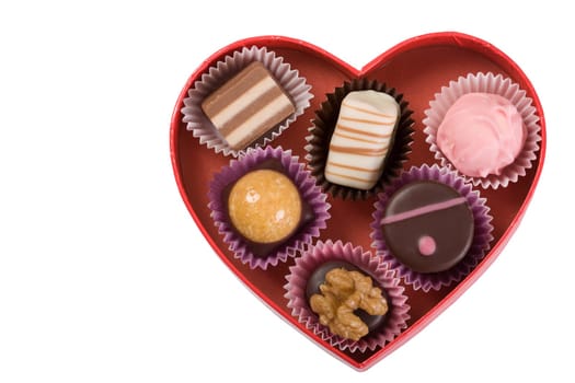Chocolates in heart packaging