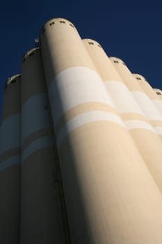 Grain silos of a mill