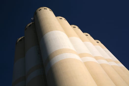 Grain silos of a mill