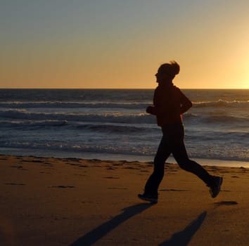 Jogging on the beach
