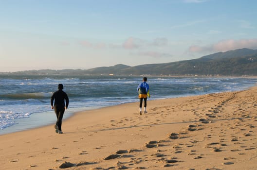 Jogging on the beach