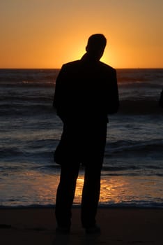 Silhouette in sunset