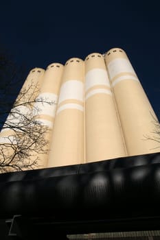 Grain silos of a mill