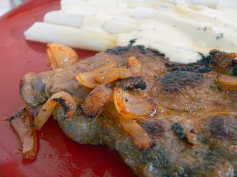 Steak and asparagus
