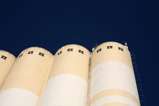 Grain silos of a mill