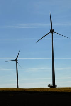 Backlit wind turbines
