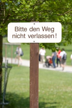 Please do not leave the path