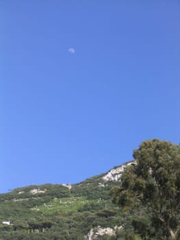 Moon over Gibraltar