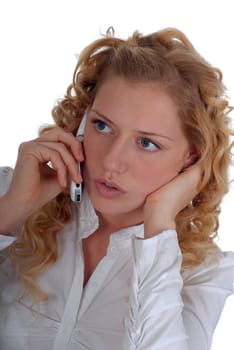 Young woman talking on the phone