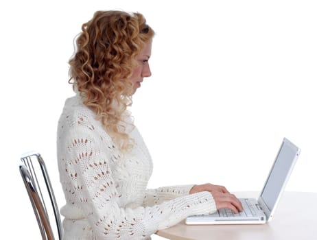 Young woman sitting at laptop
