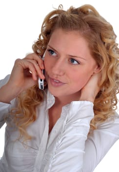 Young woman talking on the phone