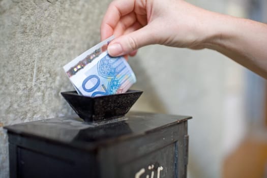 Donation in church