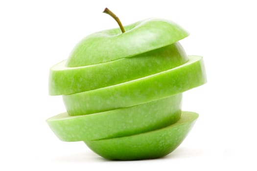 Green apple slices