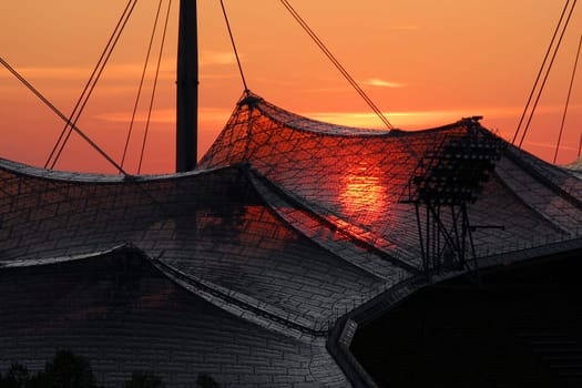 Olympic tent in the evening