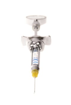 Aspiration syringe with cannula and cartridge