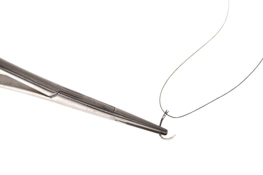 Needle holder with atraumatic needle