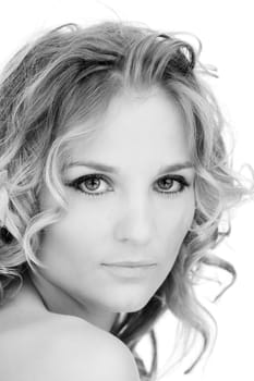 Portrait of a young woman in b/w 2
