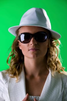 Woman with white suit and hat II