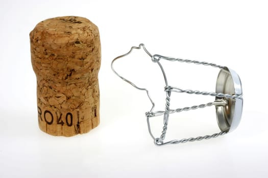 Champagne cork with agraffe