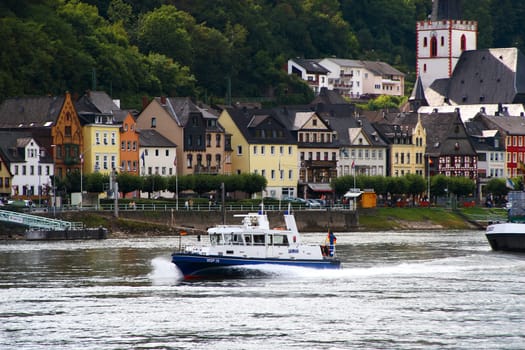 Police boat on the Rhine