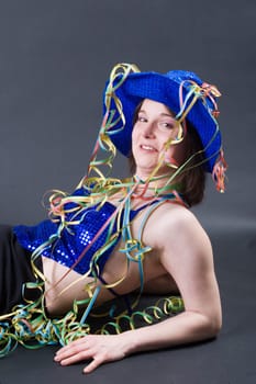 Sabine with paper snakes