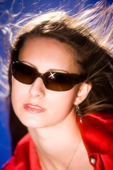 Woman wearing sunglasses