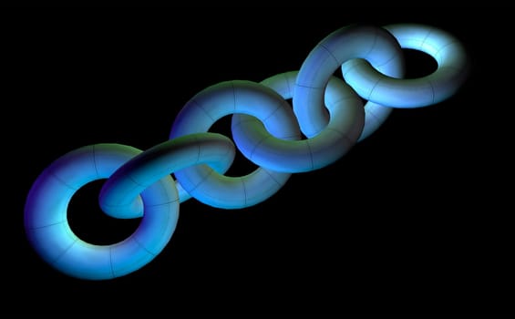 Metal chain in front of black
