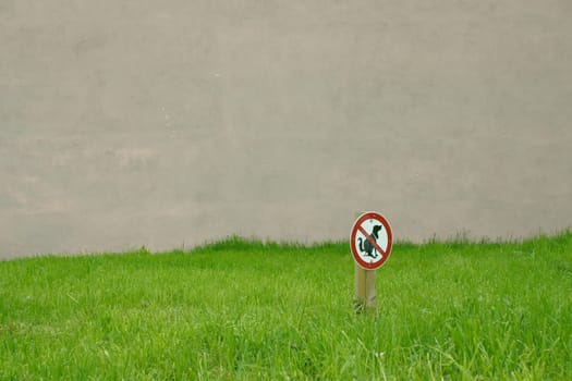 Dog sign in the lawn