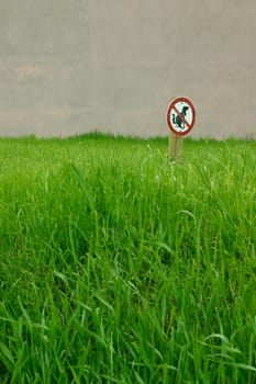 Dog sign in the lawn
