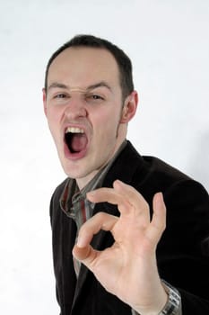 young man screaming