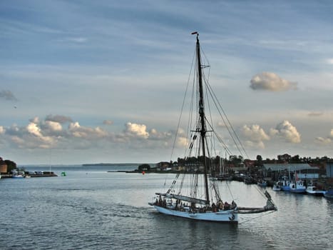 Traditional ship in the port of Sønderborg