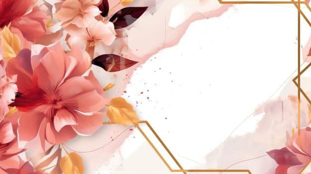 Watercolor abstract design for background of wedding or buzzy social media banner generative AI