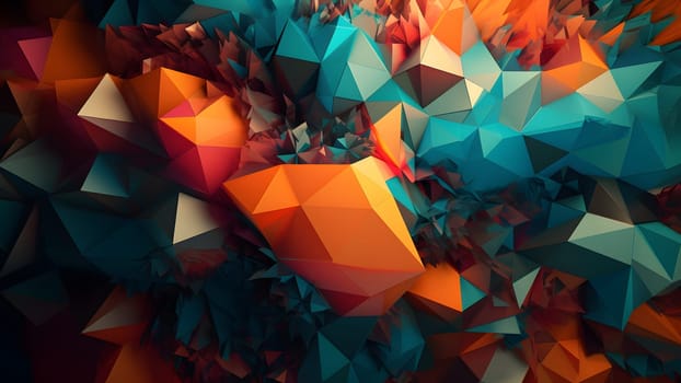 abstract plygonal teal-orange background and wallpaper. Not based on any actual person, scene or pattern.