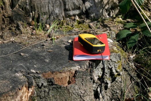 Notebook and GPS receiver