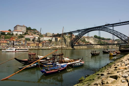 Port wine ships on the Douro