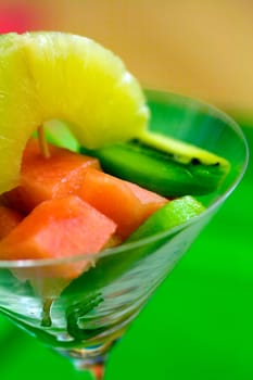 Fruit cocktail in a glass
