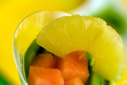 Fruit cocktail in a glass