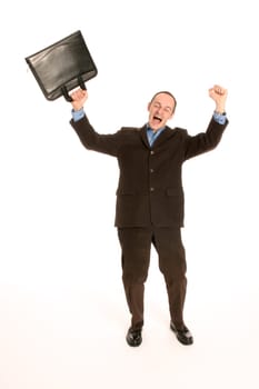 young man rejoices