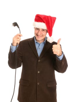Man with power cord