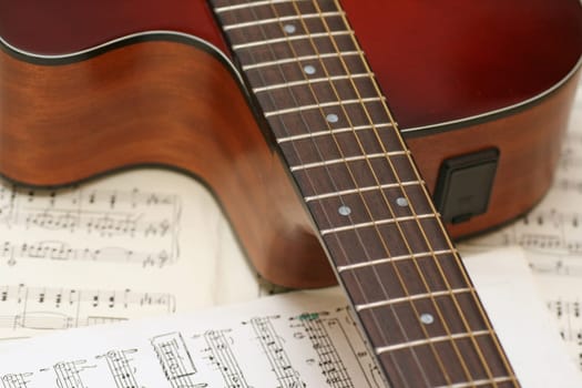 Guitar and sheet music