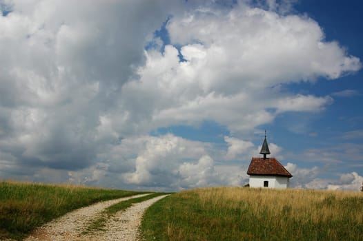 Path with chapel
