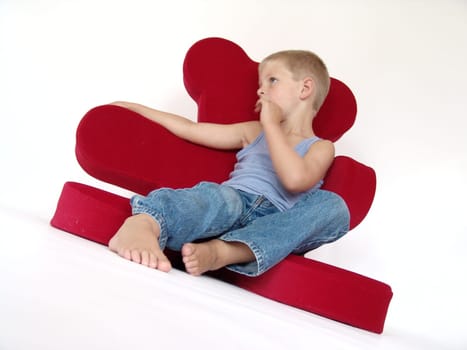 on the armchair