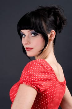 Annie in red