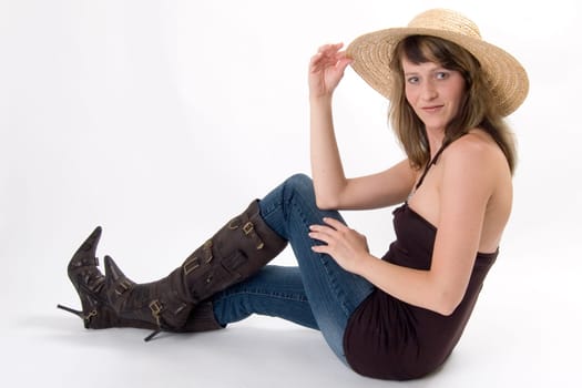 Abigail with straw hat